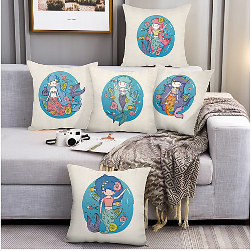 Mermaid Double Side Cushion Cover 5PC Soft Decorative Square Throw Pillow Cover Cushion Case Pillowcase for Bedroom Livingroom Superior Quality Machine Washable Outdoor Cushion for Sofa Couch Bed Chair
Mermaid Double Side Cushion Cover 5PC Soft Decorative Square Throw Pillow Cover Cushion Case Pillowcase for Bedroom Livingroom Superior Quality Machine Washable Outdoor Cushion for Sofa Couch Bed Chair