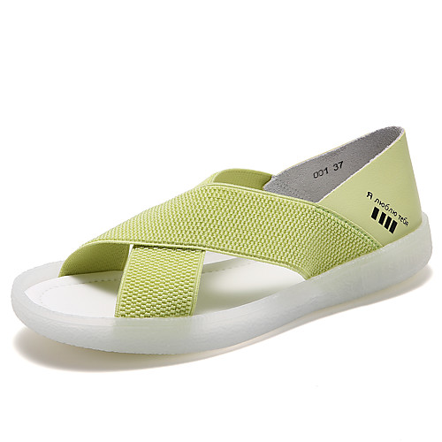 Women's Sandals Flat Heel Open Toe Daily Work Leather Elastic Fabric Solid Colored Yellow Army Green Pink 
Women's Sandals Flat Heel Open Toe Daily Work Leather Elastic Fabric Solid Colored Yellow Army Green Pink