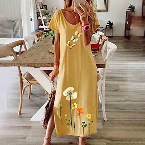 Women's T Shirt Dress Tee Dress Midi Dress Blue Purple Yellow Gray Short Sleeve Floral Butterfly Print Fall Spring Round Neck Casual Holiday 2021 S M L XL XXL 3XL
Women's T Shirt Dress Tee Dress Midi Dress Blue Purple Yellow Gray Short Sleeve Floral Butterfly Print Fall Spring Round Neck Casual Holiday 2021 S M L XL XXL 3XL