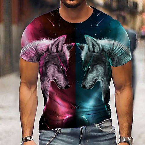 Men's Unisex Tee T shirt Shirt 3D Print Graphic Prints Wolf Print Short Sleeve Daily Tops Casual Designer Big and Tall Blue
Men's Unisex Tee T shirt Shirt 3D Print Graphic Prints Wolf Print Short Sleeve Daily Tops Casual Designer Big and Tall Blue