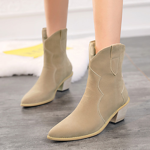 Women's Boots Chunky Heel Pointed Toe Mid Calf Boots Daily Nubuck Solid Colored Almond Black / Mid-Calf Boots
Women's Boots Chunky Heel Pointed Toe Mid Calf Boots Daily Nubuck Solid Colored Almond Black / Mid-Calf Boots