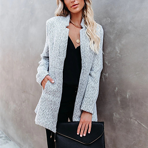 Women's Coat Daily Fall Winter Regular Coat V Neck Regular Fit Casual Jacket Long Sleeve Solid Color Quilted Gray Khaki / Work
Women's Coat Daily Fall Winter Regular Coat V Neck Regular Fit Casual Jacket Long Sleeve Solid Color Quilted Gray Khaki / Work