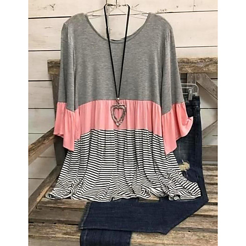 Women's Plus Size Tops T shirt Stripes Dot Short Sleeve Round Neck Casual Spring Summer Gray Big Size L XL XXL XXXL
Women's Plus Size Tops T shirt Stripes Dot Short Sleeve Round Neck Casual Spring Summer Gray Big Size L XL XXL XXXL