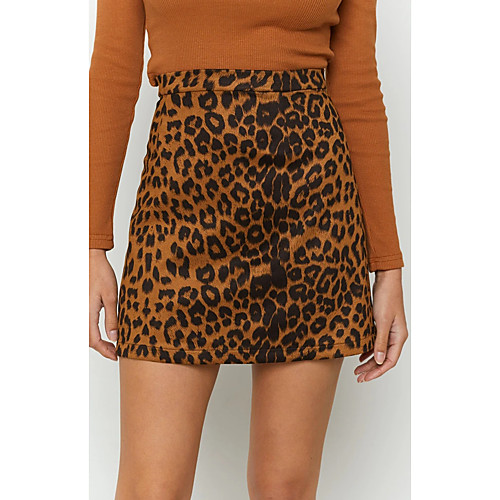 Women's Going out Weekend Basic Streetwear Short Skirts Leopard Print Green Brown Beige
Women's Going out Weekend Basic Streetwear Short Skirts Leopard Print Green Brown Beige