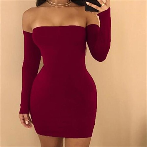 Women's Sheath Dress Short Mini Dress Wine White Black Long Sleeve Solid Color Fall Spring Off Shoulder 1920s Sexy Party Club Beach 2021 S M L XL
Women's Sheath Dress Short Mini Dress Wine White Black Long Sleeve Solid Color Fall Spring Off Shoulder 1920s Sexy Party Club Beach 2021 S M L XL