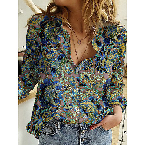 Women's Blouse Shirt Graphic Long Sleeve Button Print Shirt Collar Casual Streetwear Tops Green
Women's Blouse Shirt Graphic Long Sleeve Button Print Shirt Collar Casual Streetwear Tops Green