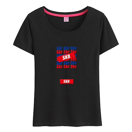Women's Painting T shirt Text Print Round Neck Basic Tops Cotton Blushing Pink White Black
Women's Painting T shirt Text Print Round Neck Basic Tops Cotton Blushing Pink White Black