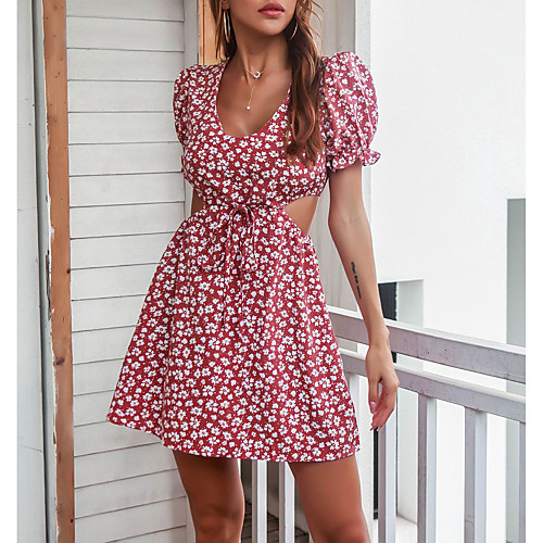 Women's A Line Dress Short Mini Dress Light Blue Black Red Short Sleeve Floral Modern Style Summer Deep U Casual 2021 S M L XL
Women's A Line Dress Short Mini Dress Light Blue Black Red Short Sleeve Floral Modern Style Summer Deep U Casual 2021 S M L XL
