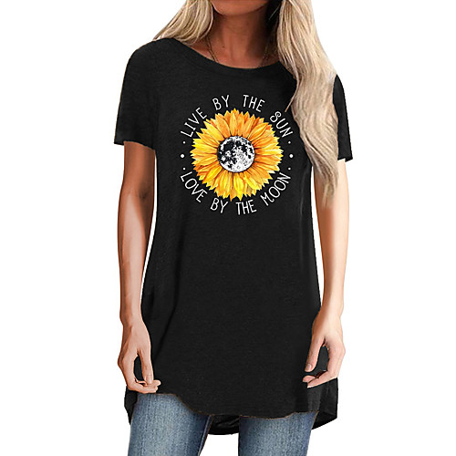 Women's Floral Theme Painting T shirt Floral Text Sunflower Pocket Print Round Neck Basic Tops Gray Khaki Green
Women's Floral Theme Painting T shirt Floral Text Sunflower Pocket Print Round Neck Basic Tops Gray Khaki Green