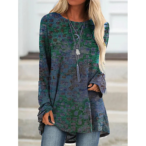 Women's Abstract Painting T shirt Graphic Color Block Long Sleeve Print Round Neck Basic Tops Blue
Women's Abstract Painting T shirt Graphic Color Block Long Sleeve Print Round Neck Basic Tops Blue