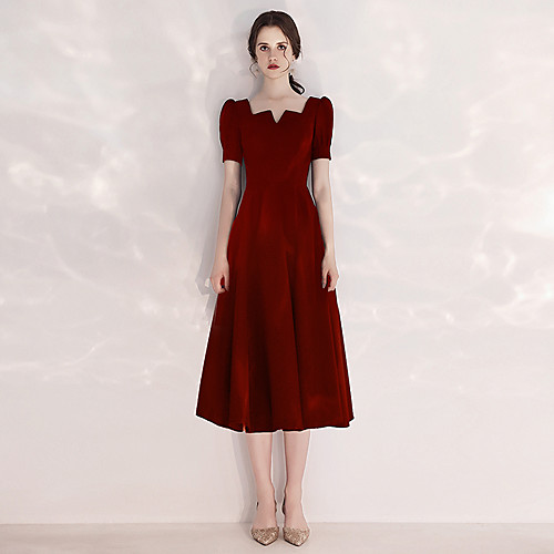 A-Line Minimalist Elegant Homecoming Cocktail Party Dress V Neck Short Sleeve Tea Length Stretch Fabric with Sleek 2021
A-Line Minimalist Elegant Homecoming Cocktail Party Dress V Neck Short Sleeve Tea Length Stretch Fabric with Sleek 2021