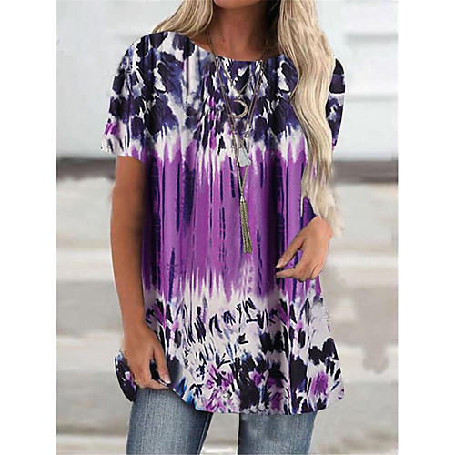 Women's T Shirt Dress Tee Dress Short Mini Dress Purple Half Sleeve Tie Dye Print Fall Summer Round Neck Casual 2021 S M L XL XXL 3XL
Women's T Shirt Dress Tee Dress Short Mini Dress Purple Half Sleeve Tie Dye Print Fall Summer Round Neck Casual 2021 S M L XL XXL 3XL