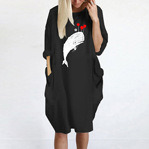 Women's T Shirt Dress Tee Dress Knee Length Dress Blue Yellow Fuchsia Gray Green White Black Long Sleeve Print Spring Summer Round Neck Casual Oversized 2021 S M L XL XXL 3XL 4XL 5XL
Women's T Shirt Dress Tee Dress Knee Length Dress Blue Yellow Fuchsia Gray Green White Black Long Sleeve Print Spring Summer Round Neck Casual Oversized 2021 S M L XL XXL 3XL 4XL 5XL