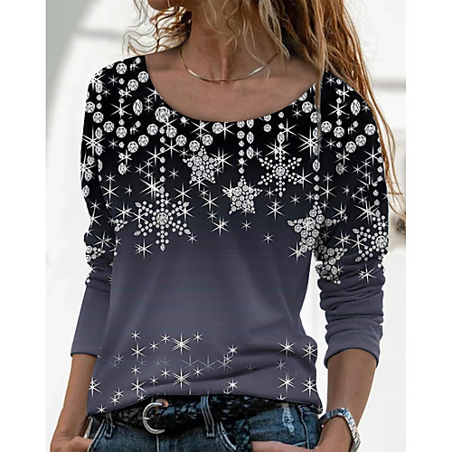 Women's Geometric Painting T shirt Graphic Geometric Long Sleeve Print Round Neck Basic Tops Gray
Women's Geometric Painting T shirt Graphic Geometric Long Sleeve Print Round Neck Basic Tops Gray