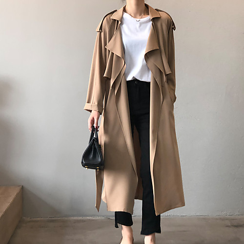 Women's Coat Casual Fall Winter Long Coat Regular Fit Warm Wearable Classic & Timeless Jacket Long Sleeve Solid Color Pure Color khaki Black
Women's Coat Casual Fall Winter Long Coat Regular Fit Warm Wearable Classic & Timeless Jacket Long Sleeve Solid Color Pure Color khaki Black