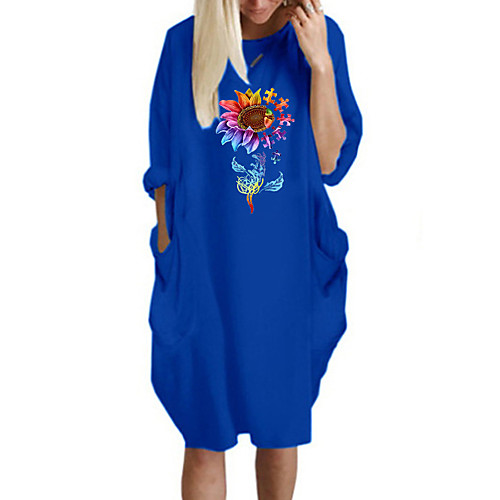 Women's T Shirt Dress Tee Dress Knee Length Dress Blue Yellow Fuchsia Gray Green White Black Long Sleeve Floral Color Gradient Spring Summer Round Neck Casual Oversized 2021 S M L XL XXL 3XL 4XL 5XL
Women's T Shirt Dress Tee Dress Knee Length Dress Blue Yellow Fuchsia Gray Green White Black Long Sleeve Floral Color Gradient Spring Summer Round Neck Casual Oversized 2021 S M L XL XXL 3XL 4XL 5XL