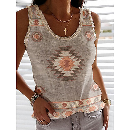 Women's Tank Top Vest Optical Illusion Print Round Neck Basic Streetwear Tops Gray
Women's Tank Top Vest Optical Illusion Print Round Neck Basic Streetwear Tops Gray
