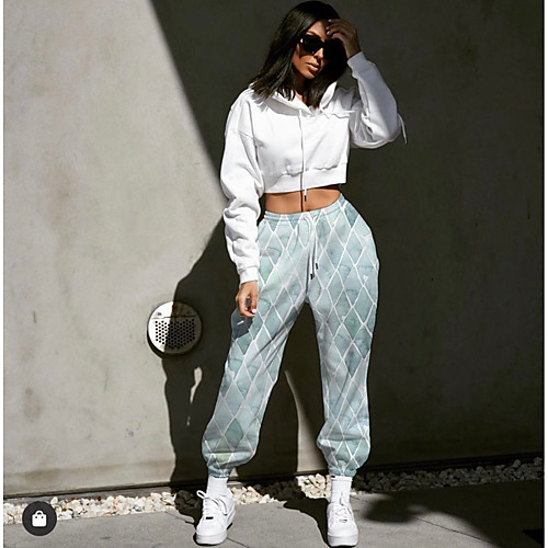 Women's Designer Streetwear Comfort Going out Weekend Jogger Pants Geometric Pattern Color Block Full Length Elastic Drawstring Design Print Green
Women's Designer Streetwear Comfort Going out Weekend Jogger Pants Geometric Pattern Color Block Full Length Elastic Drawstring Design Print Green
