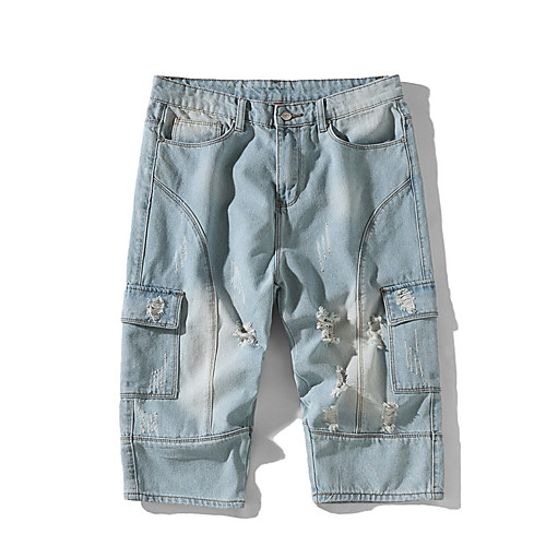 Men's Sporty Casual Breathable Soft Daily Sports Jeans Capri shorts Pants Solid Color Calf-Length Pocket Dark Blue Light Blue
Men's Sporty Casual Breathable Soft Daily Sports Jeans Capri shorts Pants Solid Color Calf-Length Pocket Dark Blue Light Blue
