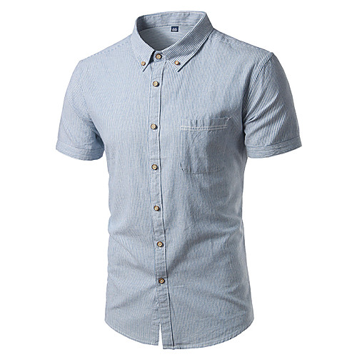 Men's Shirt non-printing Striped Short Sleeve Casual Tops Cotton Simple Blue Gray Royal Blue
Men's Shirt non-printing Striped Short Sleeve Casual Tops Cotton Simple Blue Gray Royal Blue