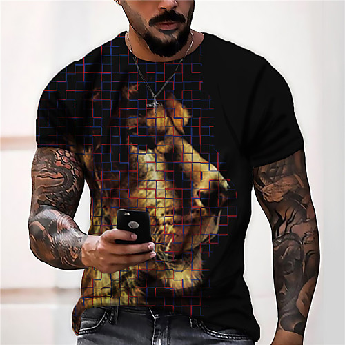 Men's Unisex Tee T shirt Shirt 3D Print Graphic Prints Lion Print Short Sleeve Daily Tops Casual Designer Big and Tall Black
Men's Unisex Tee T shirt Shirt 3D Print Graphic Prints Lion Print Short Sleeve Daily Tops Casual Designer Big and Tall Black