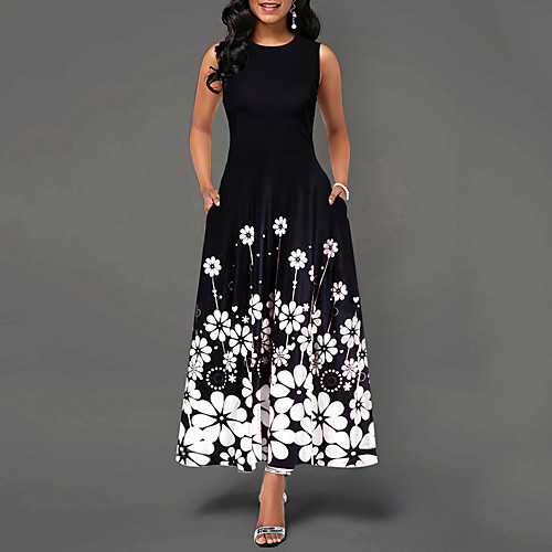 Women's A Line Dress Midi Dress Black Sleeveless Floral Print Spring Summer Round Neck Elegant Vintage 2021 S M L XL XXL
Women's A Line Dress Midi Dress Black Sleeveless Floral Print Spring Summer Round Neck Elegant Vintage 2021 S M L XL XXL