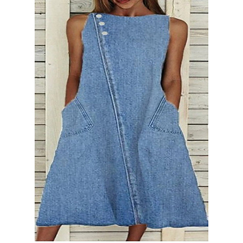 Women's A Line Dress Midi Dress Blue Sleeveless Solid Color Summer Casual 2021 S M L XL XXL XXXL
Women's A Line Dress Midi Dress Blue Sleeveless Solid Color Summer Casual 2021 S M L XL XXL XXXL