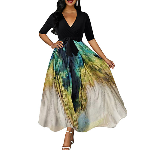 Women's A Line Dress Maxi long Dress Black Half Sleeve Floral Print Spring Summer Casual 2021 S M L XL XXL
Women's A Line Dress Maxi long Dress Black Half Sleeve Floral Print Spring Summer Casual 2021 S M L XL XXL