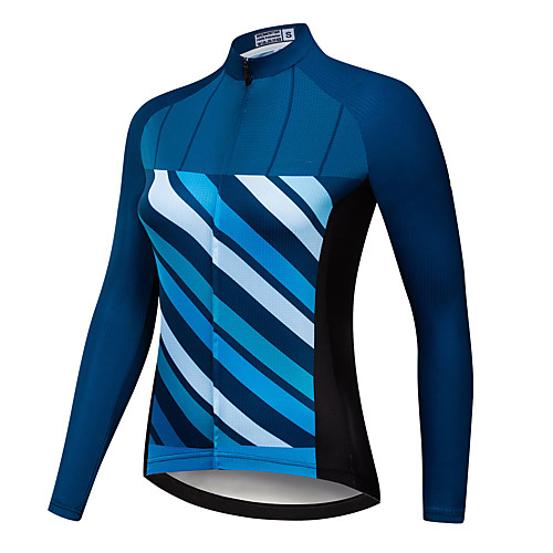 21Grams Women's Long Sleeve Cycling Jersey Spandex Blue Stripes Bike Top Mountain Bike MTB Road Bike Cycling Quick Dry Moisture Wicking Sports Clothing Apparel / Stretchy / Athleisure
21Grams Women's Long Sleeve Cycling Jersey Spandex Blue Stripes Bike Top Mountain Bike MTB Road Bike Cycling Quick Dry Moisture Wicking Sports Clothing Apparel / Stretchy / Athleisure