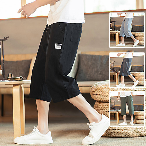 Men's Chinoiserie Folk Style Outdoor Daily Home Chinos Capri shorts Pants Solid Colored Ankle-Length Drawstring Army Green Black Dark Gray Light Blue
Men's Chinoiserie Folk Style Outdoor Daily Home Chinos Capri shorts Pants Solid Colored Ankle-Length Drawstring Army Green Black Dark Gray Light Blue