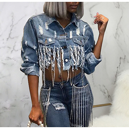 Women's Coat Casual / Daily All Seasons Short Coat Shirt Collar Regular Fit Casual Jacket Solid Color Blue
Women's Coat Casual / Daily All Seasons Short Coat Shirt Collar Regular Fit Casual Jacket Solid Color Blue