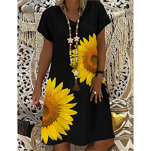 Women's T Shirt Dress Tee Dress Knee Length Dress Black Short Sleeve Floral Print Summer V Neck Casual 2021 S M L XL XXL 3XL
Women's T Shirt Dress Tee Dress Knee Length Dress Black Short Sleeve Floral Print Summer V Neck Casual 2021 S M L XL XXL 3XL