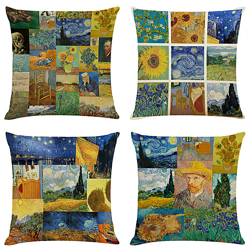 Oil Painting Style Double Side Cushion Cover 4PC Soft Decorative Square Throw Pillow Cover Cushion Case Pillowcase for Bedroom Livingroom Superior Quality Machine Washable Outdoor Cushion for Sofa Couch Bed Chair 
Oil Painting Style Double Side Cushion Cover 4PC Soft Decorative Square Throw Pillow Cover Cushion Case Pillowcase for Bedroom Livingroom Superior Quality Machine Washable Outdoor Cushion for Sofa Couch Bed Chair