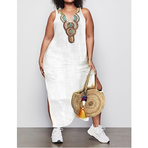 Women's Plus Size Dress Shift Dress Maxi long Dress Sleeveless Print Print Casual Summer Yellow Wine Green L XL XXL 3XL 4XL / V Neck / Loose
Women's Plus Size Dress Shift Dress Maxi long Dress Sleeveless Print Print Casual Summer Yellow Wine Green L XL XXL 3XL 4XL / V Neck / Loose
