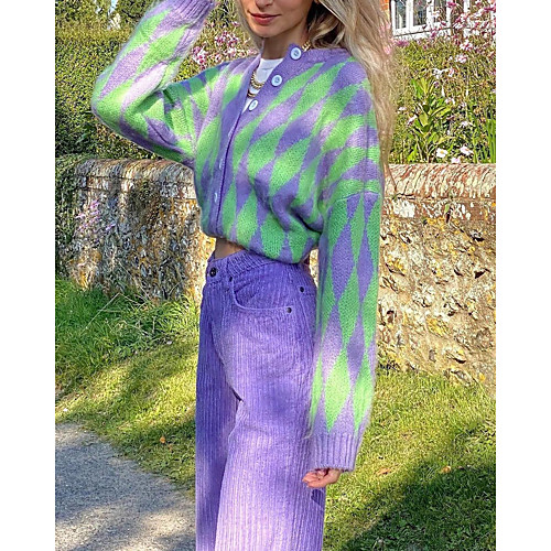 Women's Casual Plaid / Check Cardigan Long Sleeve Sweater Cardigans Round Neck Fall Spring Watermelon Red Denim Blue Purple
Women's Casual Plaid / Check Cardigan Long Sleeve Sweater Cardigans Round Neck Fall Spring Watermelon Red Denim Blue Purple