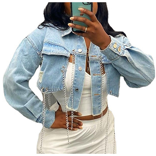 Women's Coat Casual / Daily Summer Short Coat Shirt Collar Regular Fit Casual Jacket Solid Color Others Light Blue / Cotton
Women's Coat Casual / Daily Summer Short Coat Shirt Collar Regular Fit Casual Jacket Solid Color Others Light Blue / Cotton