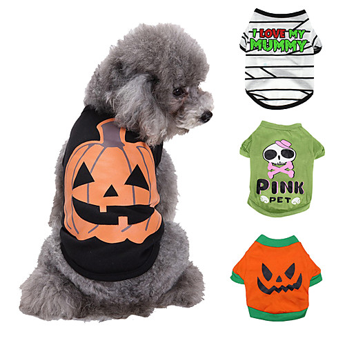 Dog Cat Halloween Costumes T-shirts Dog clothes Word / Phrase Skull Pumpkin Cat Party Cosplay Halloween Casual / Daily Dog Clothes Puppy Clothes Dog Outfits Breathable Green Orange White Costume for
Dog Cat Halloween Costumes T-shirts Dog clothes Word / Phrase Skull Pumpkin Cat Party Cosplay Halloween Casual / Daily Dog Clothes Puppy Clothes Dog Outfits Breathable Green Orange White Costume for