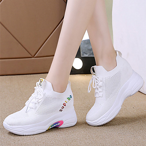 Women's Trainers Athletic Shoes High Heel Round Toe Booties Ankle Boots Daily Tissage Volant Lace-up Solid Colored Pink White Black
Women's Trainers Athletic Shoes High Heel Round Toe Booties Ankle Boots Daily Tissage Volant Lace-up Solid Colored Pink White Black