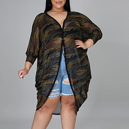 Women's Plus Size Tops Tunic Blouse Camouflage Print Long Sleeve V Neck Sexy Streetwear Fall Summer Brown Big Size XL XXL 3XL 4XL 5XL
Women's Plus Size Tops Tunic Blouse Camouflage Print Long Sleeve V Neck Sexy Streetwear Fall Summer Brown Big Size XL XXL 3XL 4XL 5XL