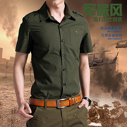 Men's Shirt Solid Color Plus Size Short Sleeve Casual Tops Cotton Simple Army Green Khaki
Men's Shirt Solid Color Plus Size Short Sleeve Casual Tops Cotton Simple Army Green Khaki