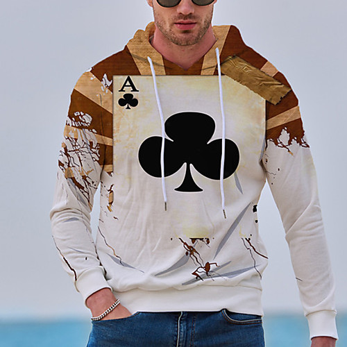 Men's Pullover Hoodie Sweatshirt Graphic Prints Poker Print Daily Sports 3D Print 3D Print Casual Hoodies Sweatshirts White
Men's Pullover Hoodie Sweatshirt Graphic Prints Poker Print Daily Sports 3D Print 3D Print Casual Hoodies Sweatshirts White