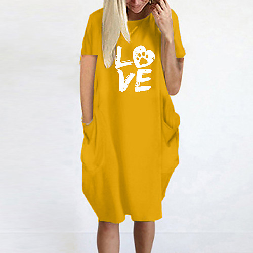 Women's T Shirt Dress Tee Dress Knee Length Dress Blue Yellow Fuchsia Gray Green White Black Short Sleeve Letter Summer Round Neck Casual Oversized 2021 S M L XL XXL 3XL 4XL 5XL
Women's T Shirt Dress Tee Dress Knee Length Dress Blue Yellow Fuchsia Gray Green White Black Short Sleeve Letter Summer Round Neck Casual Oversized 2021 S M L XL XXL 3XL 4XL 5XL