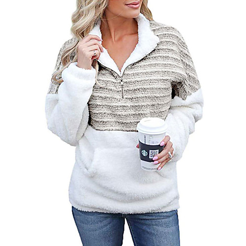 Women's Sweatshirt Pullover Color Block Zipper Patchwork Casual Daily Sports Sportswear Streetwear Hoodies Sweatshirts Blue Gray Khaki
Women's Sweatshirt Pullover Color Block Zipper Patchwork Casual Daily Sports Sportswear Streetwear Hoodies Sweatshirts Blue Gray Khaki