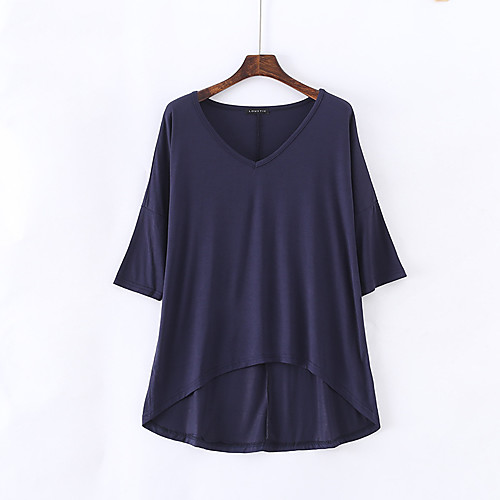 Women's Plus Size Tops Blouse Solid Color Plus High Low Half Sleeve V Neck Casual Navy Denim Blue lotus root starch Big Size One-Size
Women's Plus Size Tops Blouse Solid Color Plus High Low Half Sleeve V Neck Casual Navy Denim Blue lotus root starch Big Size One-Size