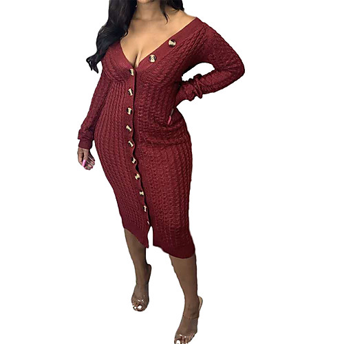Women's Wrap Dress Maxi long Dress Gray Red Long Sleeve Solid Color Autumn / Fall Winter Sexy 2021 S M L XL XXL
Women's Wrap Dress Maxi long Dress Gray Red Long Sleeve Solid Color Autumn / Fall Winter Sexy 2021 S M L XL XXL