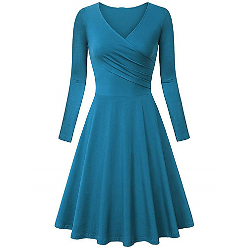 Women's Swing Dress Midi Dress Dark cyan Purple Red Wine Gray Royal Blue Black Long Sleeve Solid Color Basic Spring Summer Casual V-Front 2021 S M L XL XXL
Women's Swing Dress Midi Dress Dark cyan Purple Red Wine Gray Royal Blue Black Long Sleeve Solid Color Basic Spring Summer Casual V-Front 2021 S M L XL XXL