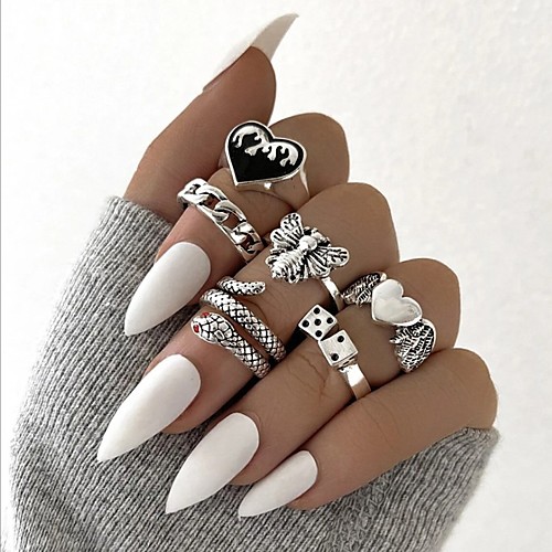 Ring Vintage Style Silver Alloy Snake Heart Butterfly Stylish Rustic / Lodge Vintage 6pcs One Size
Ring Vintage Style Silver Alloy Snake Heart Butterfly Stylish Rustic / Lodge Vintage 6pcs One Size
