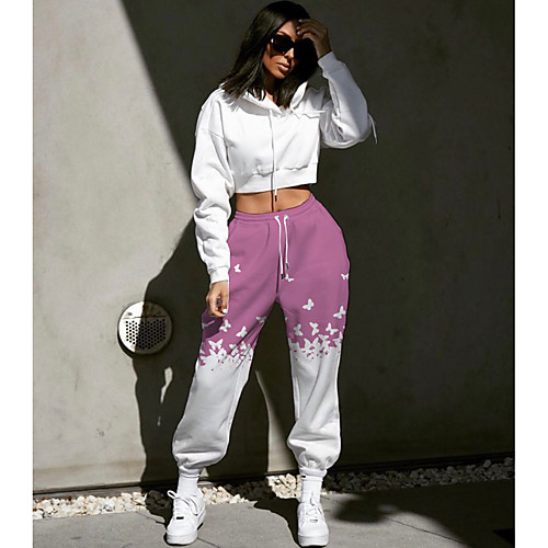 Women's Streetwear Sweatpants Comfort Going out Weekend Jogger Pants Butterfly Color Block Full Length Elastic Drawstring Design Print Blue Blushing Pink Green Black
Women's Streetwear Sweatpants Comfort Going out Weekend Jogger Pants Butterfly Color Block Full Length Elastic Drawstring Design Print Blue Blushing Pink Green Black