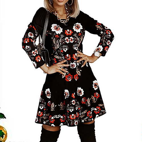 Women's A Line Dress Short Mini Dress Black Red Long Sleeve Floral Print Fall Round Neck Casual 2021 S M L XL XXL
Women's A Line Dress Short Mini Dress Black Red Long Sleeve Floral Print Fall Round Neck Casual 2021 S M L XL XXL