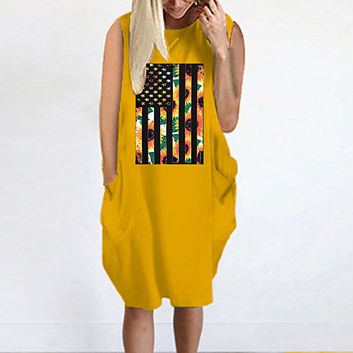 Women's T Shirt Dress Tee Dress Knee Length Dress Blue Yellow Fuchsia Gray Green White Black Sleeveless Floral Print Summer Round Neck Casual Oversized 2021 S M L XL XXL 3XL 4XL 5XL
Women's T Shirt Dress Tee Dress Knee Length Dress Blue Yellow Fuchsia Gray Green White Black Sleeveless Floral Print Summer Round Neck Casual Oversized 2021 S M L XL XXL 3XL 4XL 5XL